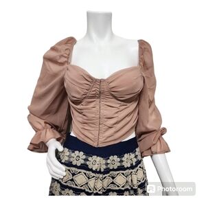 NWT Papaya Boho Tan Crop Top Size L
